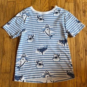 NWOT H&M Striped Shark Short Sleeve Tee - US 6X/7